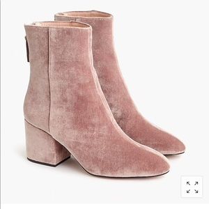 Jcrew Velvet Booties (light pink)